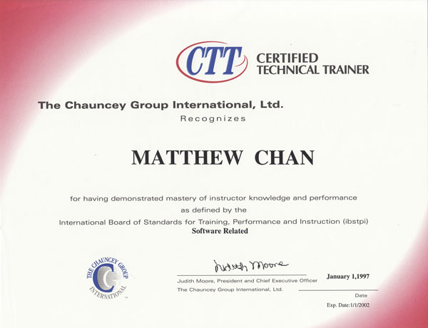 Certified Technical Trainer