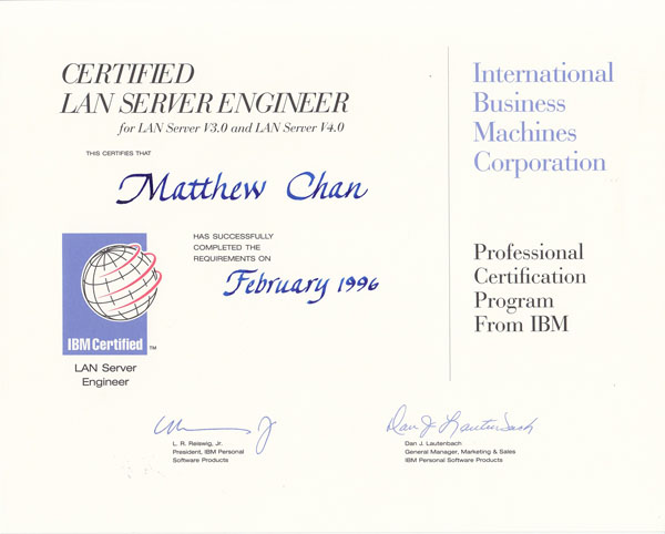 IBM LAN Server Engineer