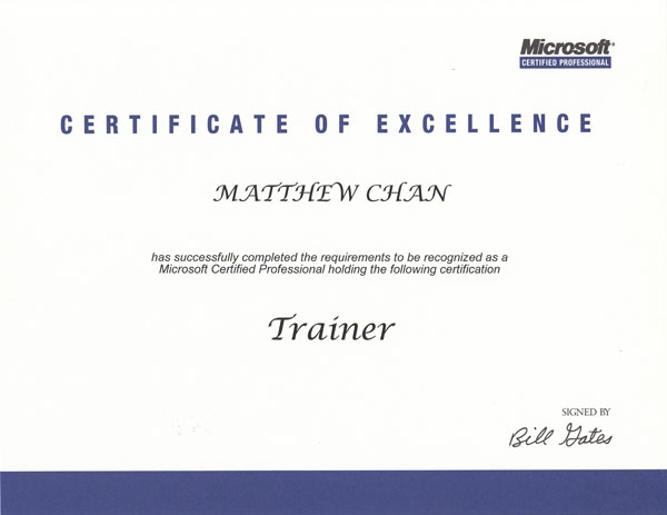 Microsoft Certified Trainer (1996)